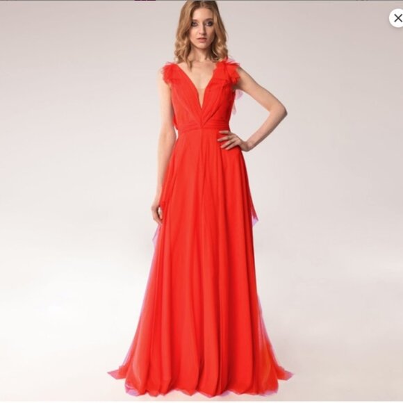 Angelika Jozefczyk/Wolf & Badger red tulle dress 10 - Picture 1 of 10